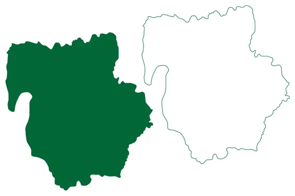 チュラチャンドプール郡 マニプール州 インド 地図ベクトル図 スケッチブック チュラチャンドプール地図 — ストックベクタ