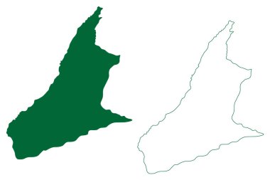 Ukhrul ilçesi (Manipur Eyaleti, Hindistan Cumhuriyeti) harita vektör çizimi, çizim Ukhrul haritası