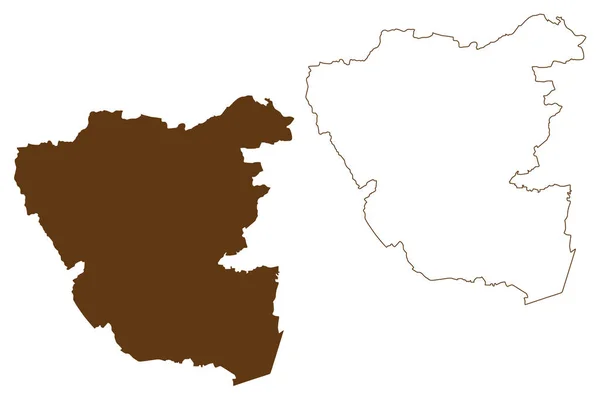 Иллюстрация Векторной Карты Района Офмаркфельда Федеративная Республика Германия Сельский Округ — стоковый вектор