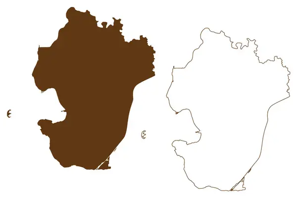 Dithmarschen District 공화국 Free State Schleswig Holstein Slesvig Holsten Map — 스톡 벡터