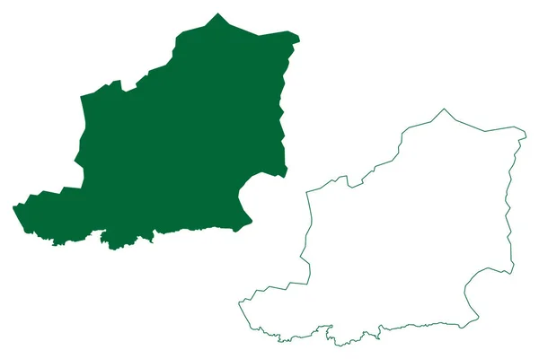 East Khasi Hills District Meghalaya State Indická Republika Mapa Vektorové — Stockový vektor