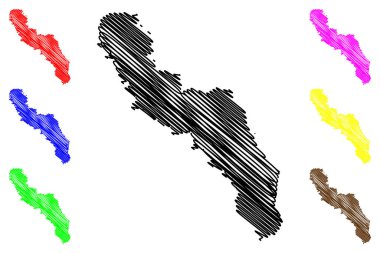 King ve Queen County, Virginia Eyaleti (ABD eyaleti, Amerika Birleşik Devletleri, ABD, ABD) harita vektör çizimi, kroki çizimi King ve Queen haritası