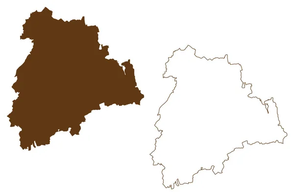 Kreis Altenburger Land Bundesrepublik Deutschland Landkreis Freistaat Thüringen Kartenvektordarstellung Kritzelskizze — Stockvektor