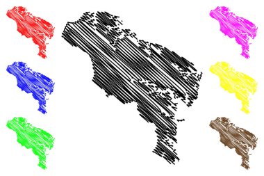 Northumberland County, Virginia Eyaleti (ABD, Amerika Birleşik Devletleri, ABD, ABD) harita vektör çizimi, çizim çizimi Northumberland haritası