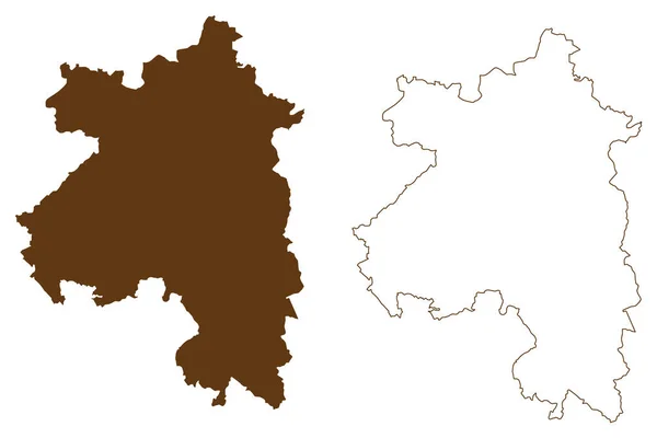 Sonneberg District Bondsrepubliek Duitsland Landelijk Gewest Vrijstaat Thüringen Kaart Vector — Stockvector