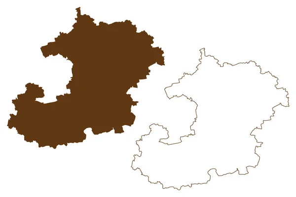 Saale Holzland Distrikt Förbundsrepubliken Tyskland Landsbygden Delstaten Thüringen Karta Vektor — Stock vektor