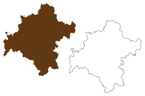 Schmalkalden Meiningen Distrikt Förbundsrepubliken Tyskland Landsbygdsdistrikt Delstaten Thüringen Karta Vektor — Stock vektor