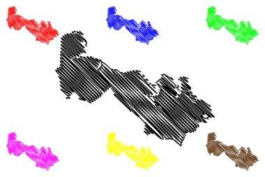 Westmoreland County, Virginia Eyaleti (ABD eyaleti, ABD, ABD, ABD) harita vektör çizimi, karalama çizimi Westmoreland haritası