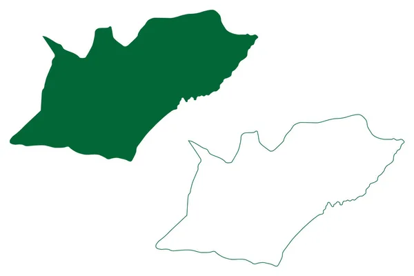 East Garo Hills District Meghalaya State Republic Índia Mapa Ilustração — Vetor de Stock