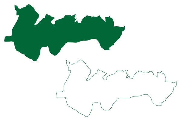 Distrito North Garo Hills Estado Meghalaya República Índia Mapa Ilustração —  Vetores de Stock