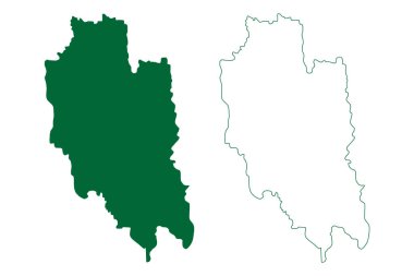 Lunglei ilçesi (Mizoram Eyaleti, Hindistan Cumhuriyeti) harita vektör çizimi, çizim Lunglei haritası