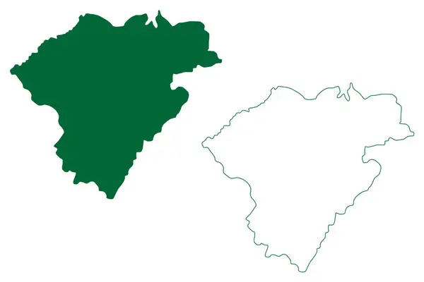 ペン地区 インド共和国 ナガランド州 地図ベクトル図 スケッチブック ペン地図 — ストックベクタ