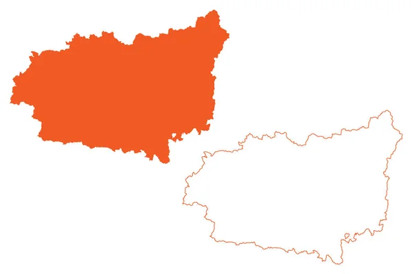 莱昂省 西班牙王国 卡斯蒂利亚自治区和莱昂自治区 地图矢量图解 速写草图里昂地图 — 图库矢量图片