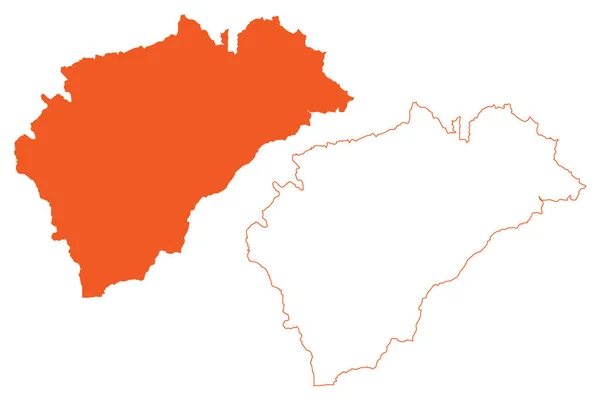 Província Segóvia Reino Espanha Comunidade Autónoma Castela Leão Mapa Ilustração —  Vetores de Stock