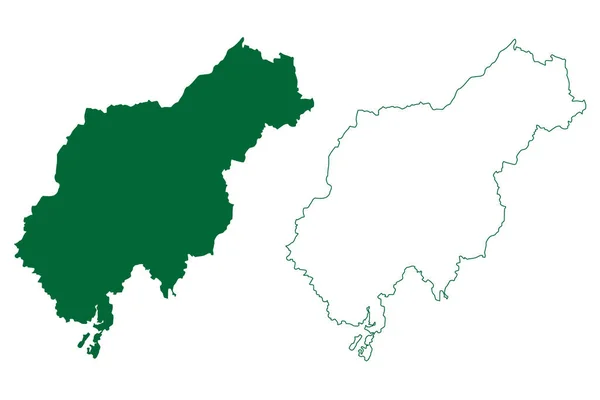 Kalahandi District Odisha State Republic India Χάρτης Διανυσματική Απεικόνιση Σκετς — Διανυσματικό Αρχείο