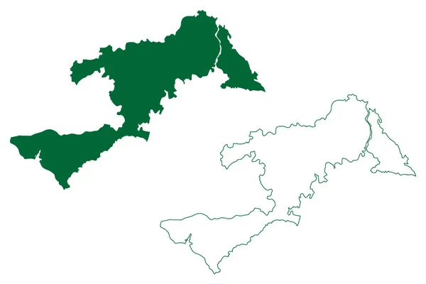 Distrito Khordha Estado Orissa República Índia Mapa Ilustração Vetorial Esboço — Vetor de Stock