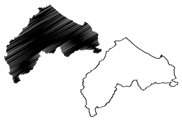 Ancona Provincia Italia Repubblica Italiana Marche Regione Marche Mappa Vettoriale — Vettoriale Stock