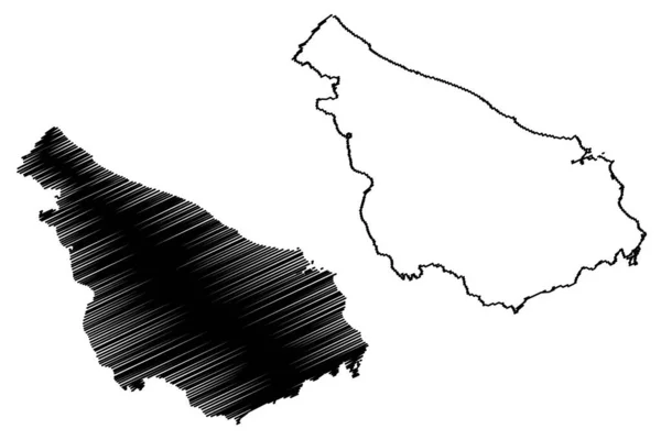 Provinz Brindisi Italien Italienische Republik Region Apulien Kartenvektorillustration Skizze Provinz — Stockvektor