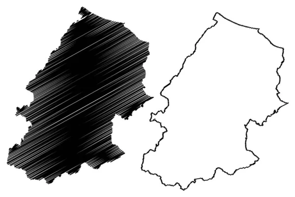 Province Campobasso Italie République Italienne Molise Illustration Vectorielle Carte Croquis — Image vectorielle