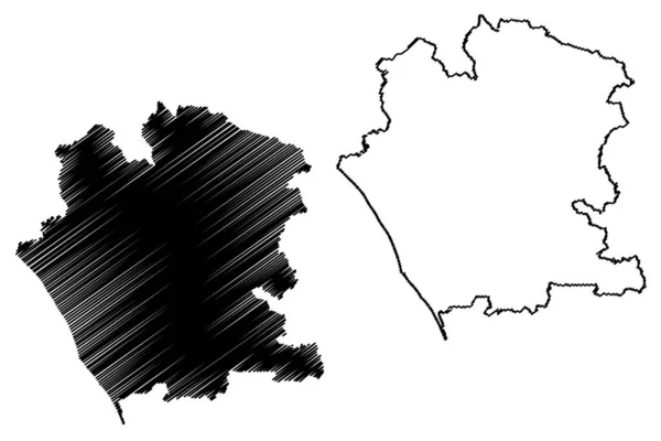 Província Caserta Itália República Italiana Região Campânia Mapa Ilustração Vetorial — Vetor de Stock