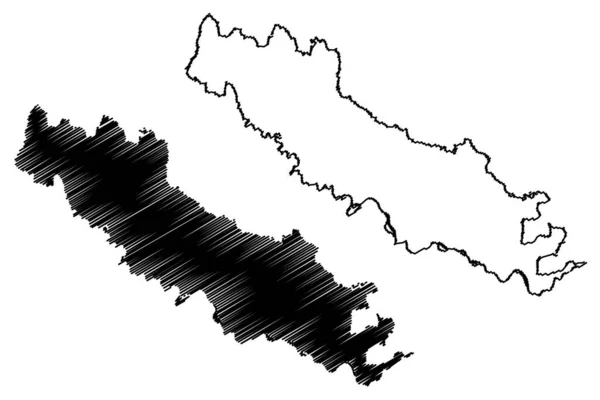 Cremonaprovinsen Italien Italien Lombardiet Regionen Karta Vektor Illustration Klotter Skiss — Stock vektor