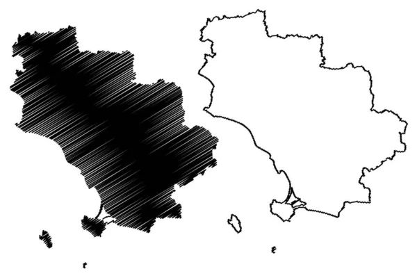 Провинция Гроссето Италия Италия Тоскана Тоскана Карта Векторной Иллюстрации Каракули — стоковый вектор