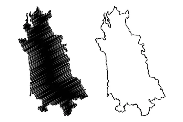 Province Novare Italie République Italienne Région Piémont Illustration Vectorielle Carte — Image vectorielle