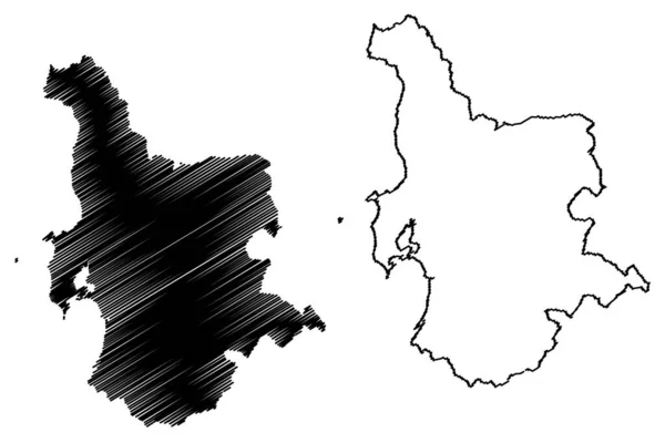 Oristano Provincia Italia Repubblica Italiana Sardegna Mappa Vettoriale Illustrazione Abbozzo — Vettoriale Stock