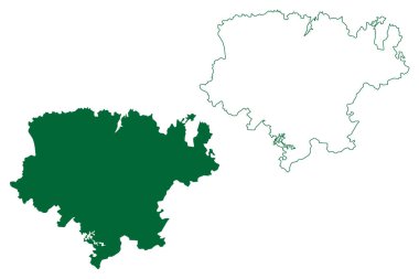 Koraput ilçesi (Odisha Eyaleti, Hindistan Cumhuriyeti) harita vektör çizimi, karalama Koraput haritası