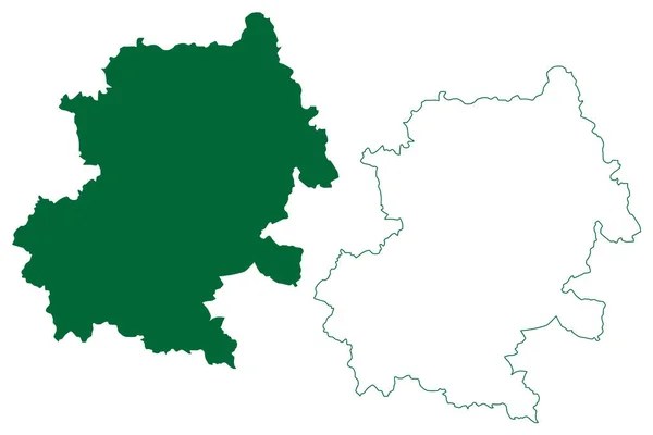 Distrito Kandhamal Estado Orissa República Índia Mapa Ilustração Vetorial Esboço —  Vetores de Stock