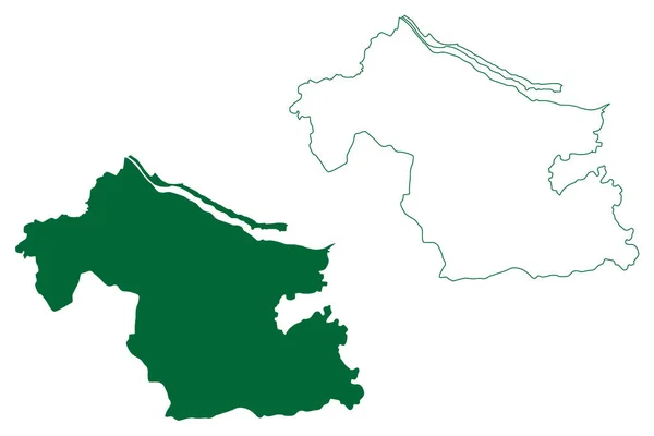 ナヤガル郡 インド共和国オディシャ州 地図ベクトル図 スクリプトスケッチナヤガル郡地図 — ストックベクタ