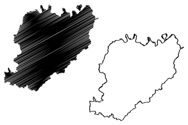 Provincia Piacenza Italia República Italiana Región Emilia Romaña Mapa Vector — Archivo Imágenes Vectoriales