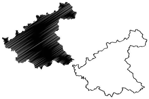 Província Rieti Itália República Italiana Região Lácio Mapa Ilustração Vetorial — Vetor de Stock