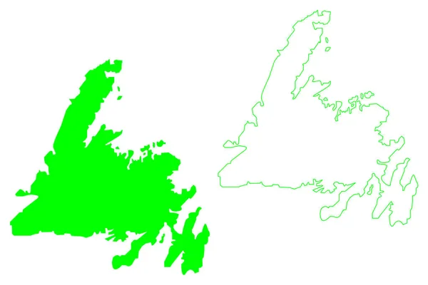 Ilha Terra Nova Canadá Província Terra Nova Labrador América Norte — Vetor de Stock