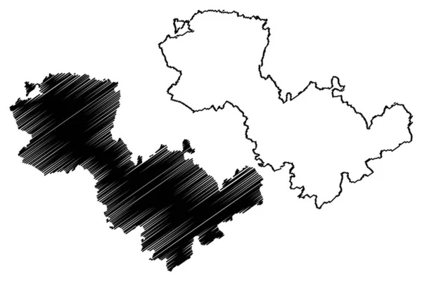 Província Terni Itália República Italiana Região Úmbria Mapa Ilustração Vetorial — Vetor de Stock