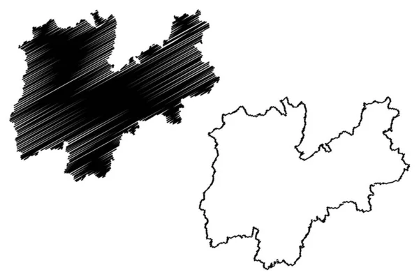 Trentino省 意大利 意大利共和国 Trentino South Tyrol或Trentino Alto Adige Sudtirol自治区 地图矢量图解 — 图库矢量图片