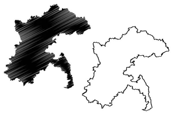 Векторная Иллюстрация Карте Округа Альб Донау Федеративная Республика Германия Сельский — стоковый вектор