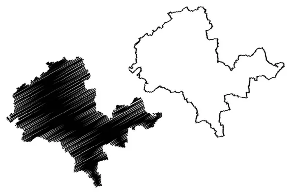 Okres Alzey Worms Spolková Republika Německo Porýní Falcko Mapa Vektorová — Stockový vektor