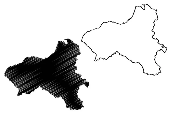 Província Vibo Valentia Itália República Italiana Região Calábria Mapa Ilustração — Vetor de Stock