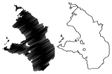 Baden-Baden İlçesi (Almanya Federal Cumhuriyeti, Şehir Bölgesi, Baden-Wurttemberg Eyaleti) harita vektör çizimi, Baden Baden haritası çizimi