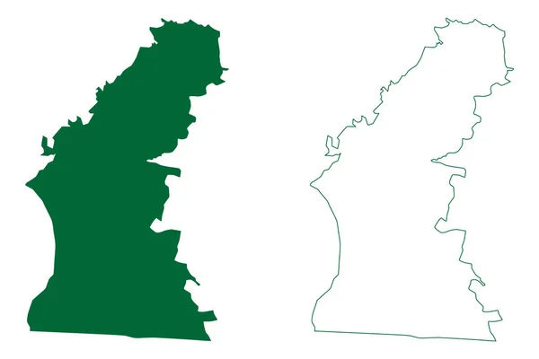 District Fazilka État Pendjab République Inde Illustration Vectorielle Carte Croquis — Image vectorielle