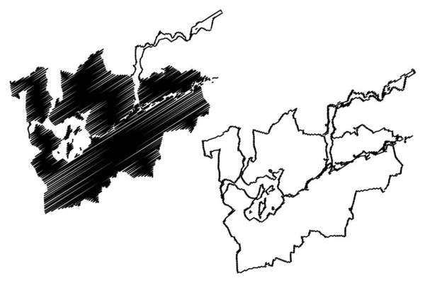 Brandenburg Der Havel Stadt Bundesrepublik Deutschland Stadtkreis Land Brandenburg Kartenvektorillustration — Stockvektor