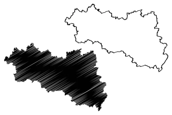 Burgenlandkreis District Bondsrepubliek Duitsland Landelijk Gewest Vrijstaat Saksen Anhalt Kaart — Stockvector