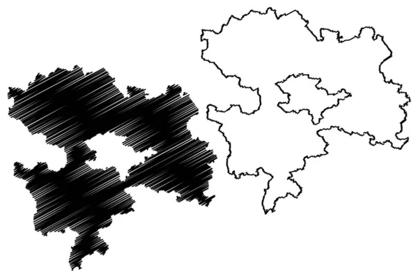 Coburg District 공화국 Upper Franconia Free State Bavaria Map Vector — 스톡 벡터