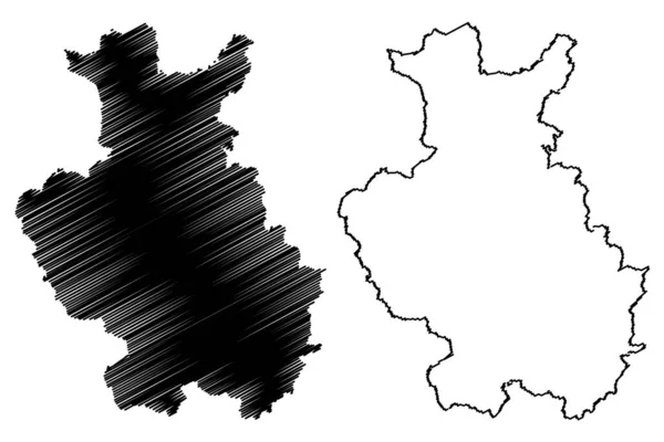 ドイツ連邦共和国 ノルトライン ヴェストファーレン州 Nrw Landschaftsverband Westfalen Lippe 地図ベクトル図 スクリブル スケッチデトモルド地図 — ストックベクタ