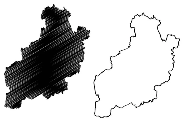 Diepholz Kerület Németországi Szövetségi Köztársaság Vidéki Körzet Alsó Szászország Térkép — Stock Vector