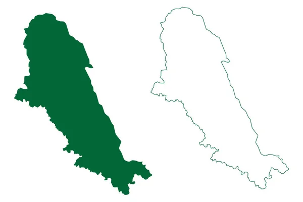 Distretto Hoshiarpur Punjab State Repubblica Dell India Mappa Vettoriale Illustrazione — Vettoriale Stock