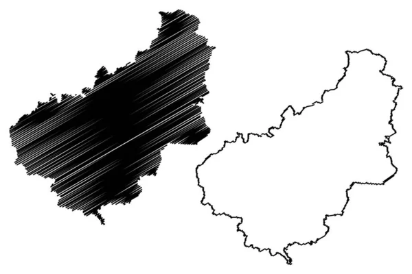 Eichsfeld Distrikt Förbundsrepubliken Tyskland Landsbygden Delstaten Thüringen Karta Vektor Illustration — Stock vektor