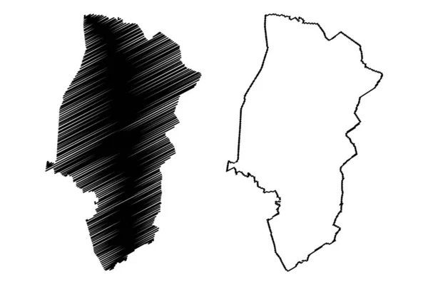 Emsland District Förbundsrepubliken Tyskland Landsbygdsdistrikt Delstaten Niedersachsen Karta Vektor Illustration — Stock vektor