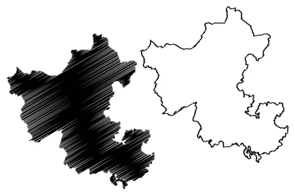 Район Эннепе Рюр Мбаппе Федеративная Республика Германия Земля Северный Рейн — стоковый вектор